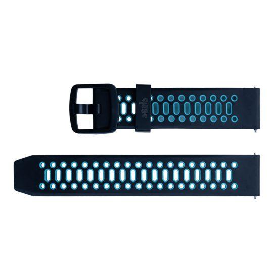 Dawood Watch Band (Black Silicon with Blue Holes)
